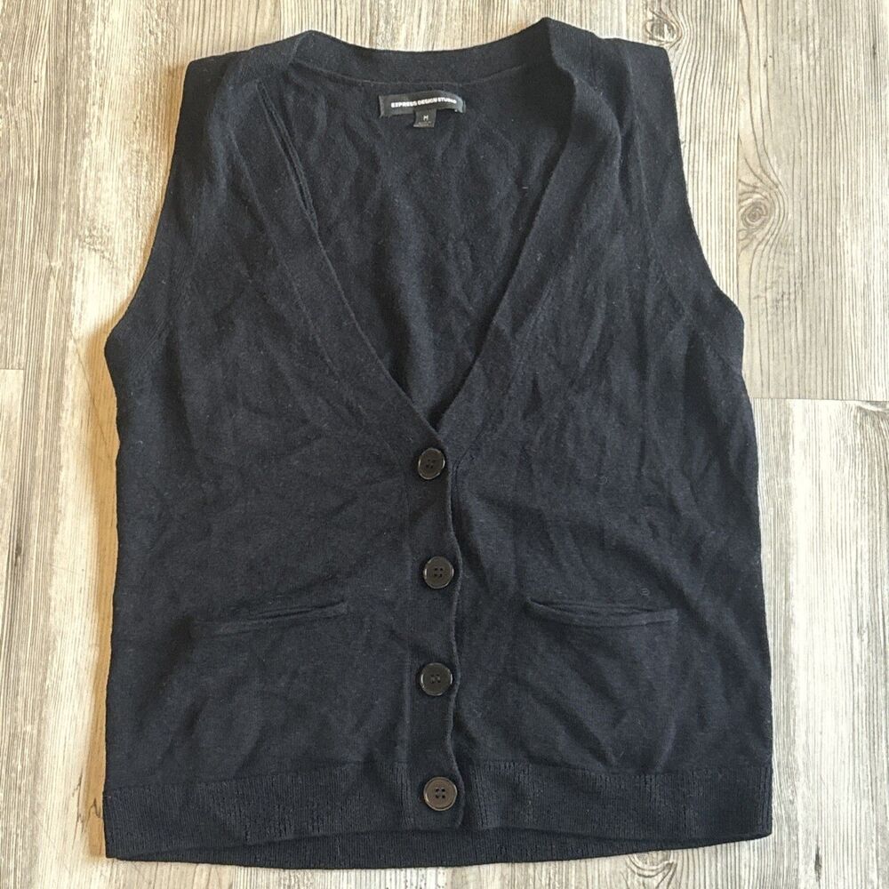 Express Design Studio Wool Blend Sweater Vest Size Medium
